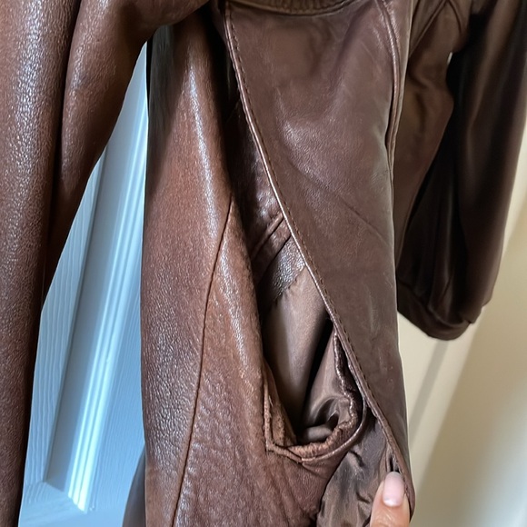 Mexico Mexican leather jacket brown patchwork vi rage 1980s 1990s - Picture 4 of 12